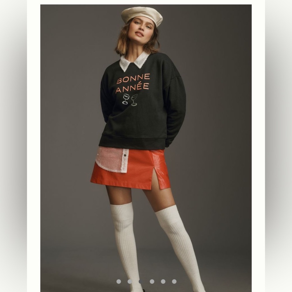 Anthropologie Phthalo Ruth Bonne Annee Crewneck NWT